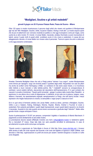 “Modigliani, Soutine e gli artisti maledetti”