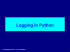 Logging e configurazione in Python